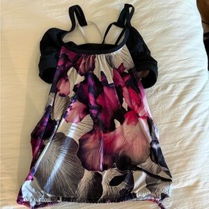 Floral Print Tankini Swim Top with built in bra